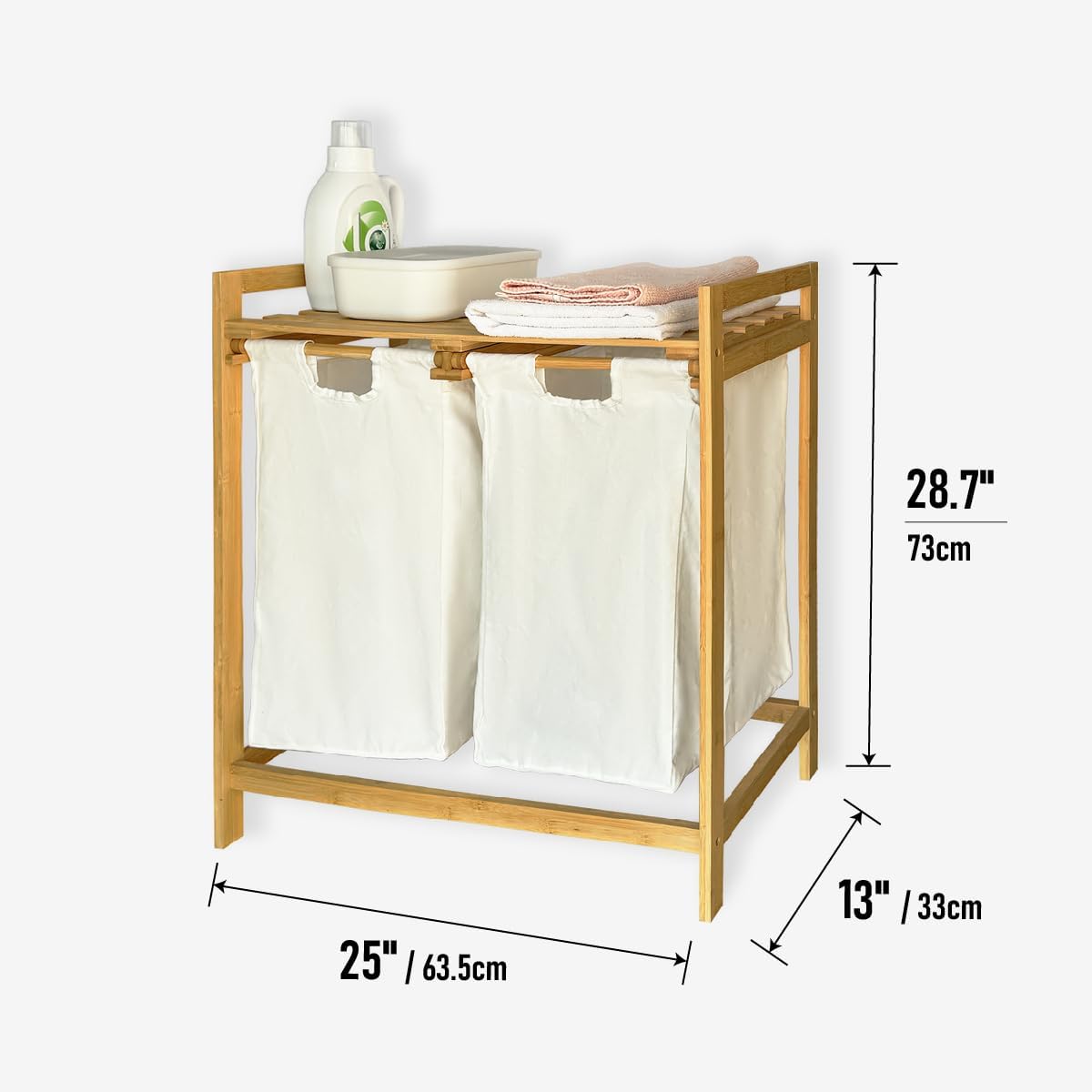 Canasta Cesto Para Ropa Sucia Doble Con