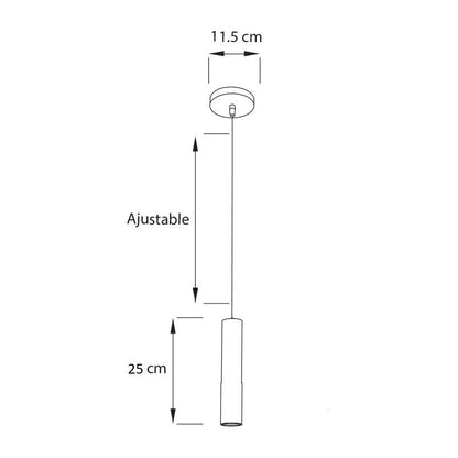Lámpara Colgante 1 Luz Industrial Milano 25