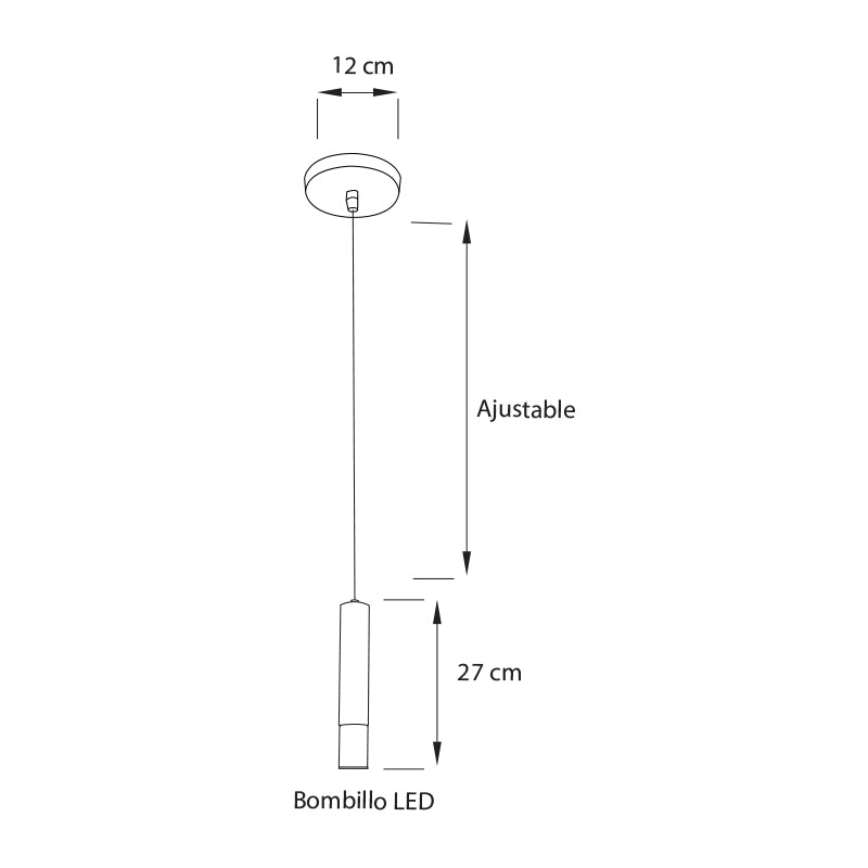 Lámpara Colgante 1 Luz Moderna Milano 27