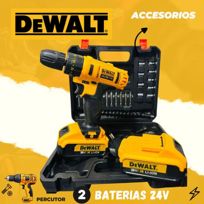 ÚLTIMA LIQUIDACIÓN TALADRO INALÁMBRICO + 2 BATERÍAS + CAJA DE HERRAMIENTAS + 26 ACCESORIOS DE REGALO + CARGADOR BIVOLT