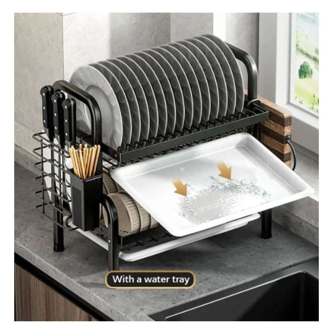 Escurridor De Platos 2 Niveles Negro Org