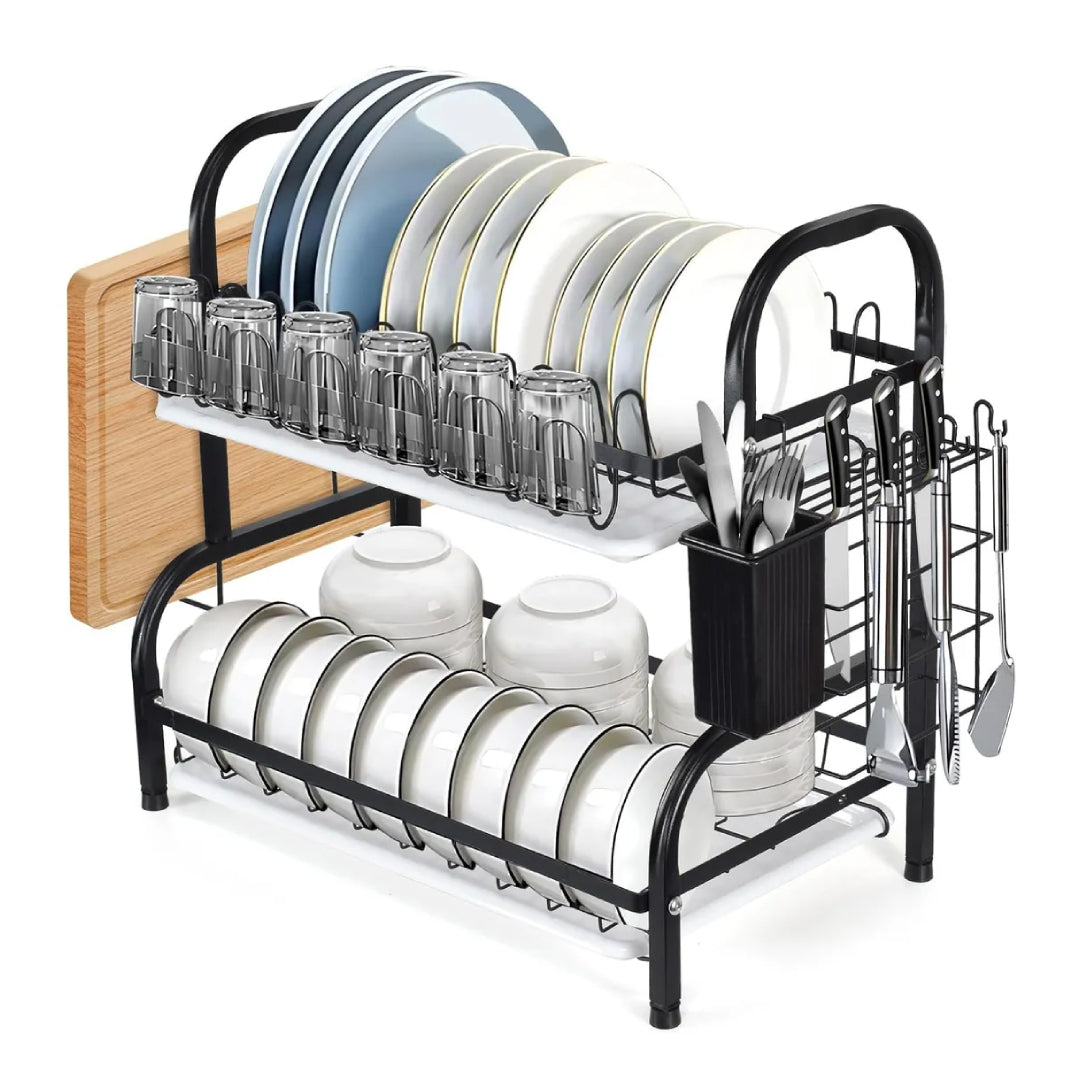 Escurridor De Platos 2 Niveles Negro Org