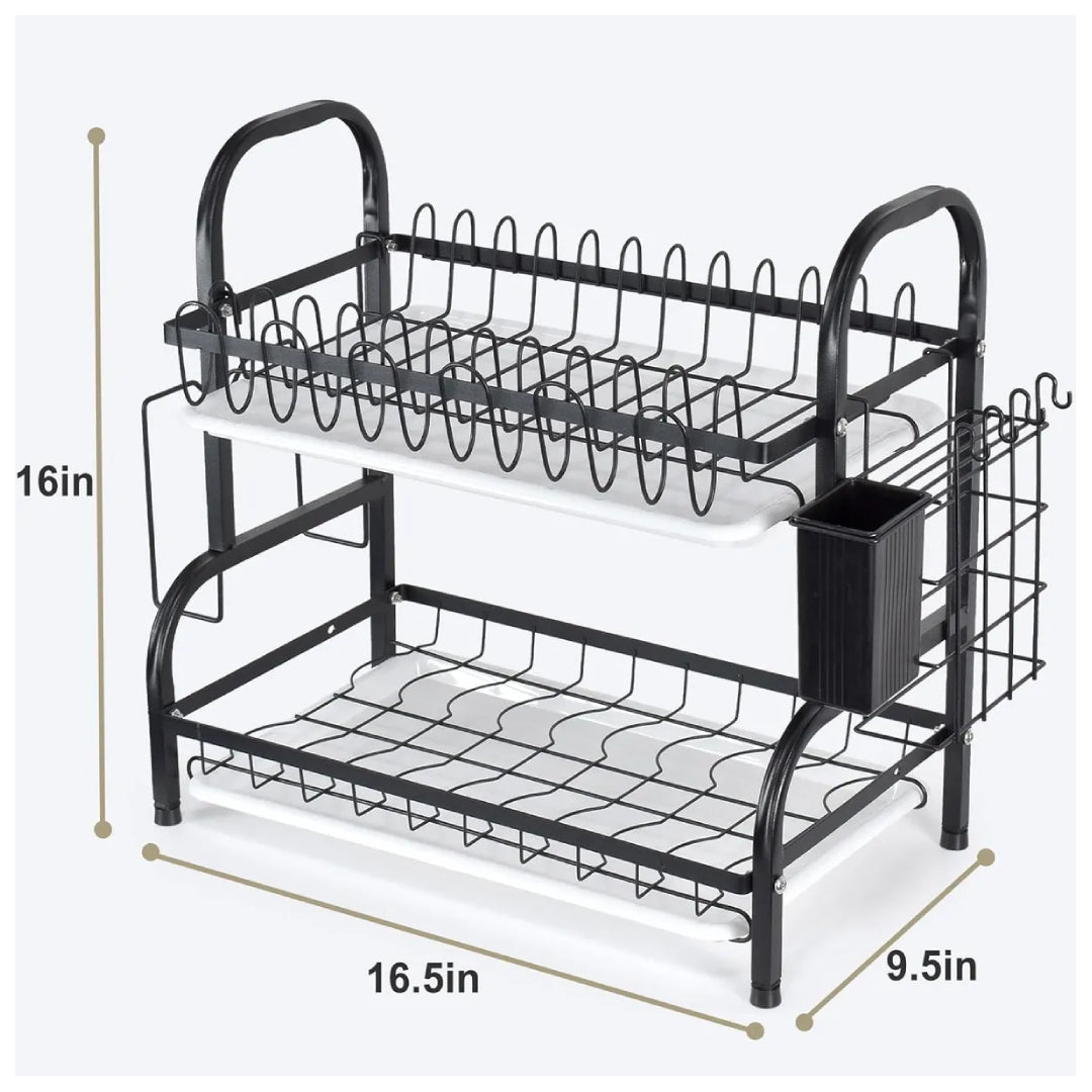 Escurridor De Platos 2 Niveles Negro Org