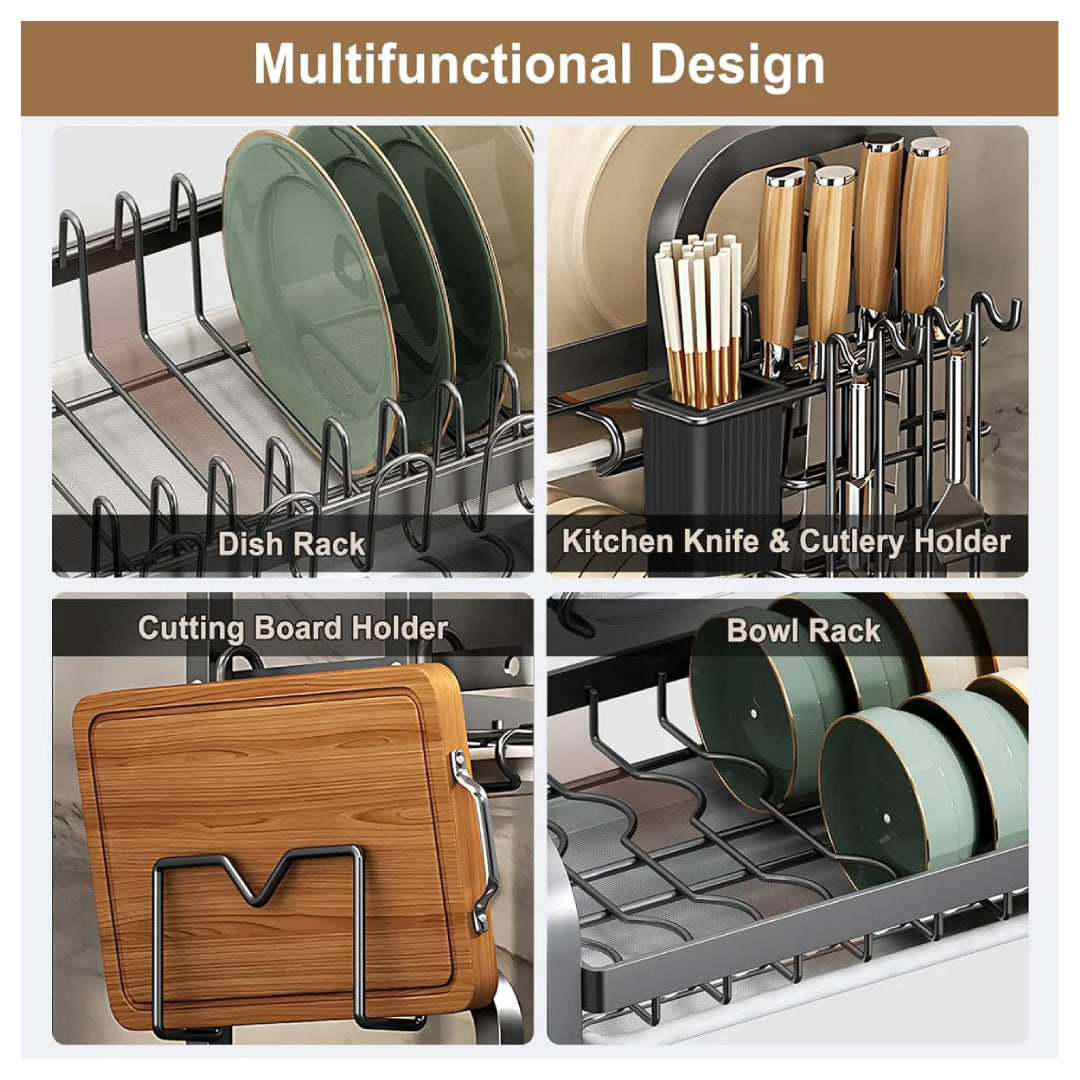 Escurridor De Platos 2 Niveles Negro Org