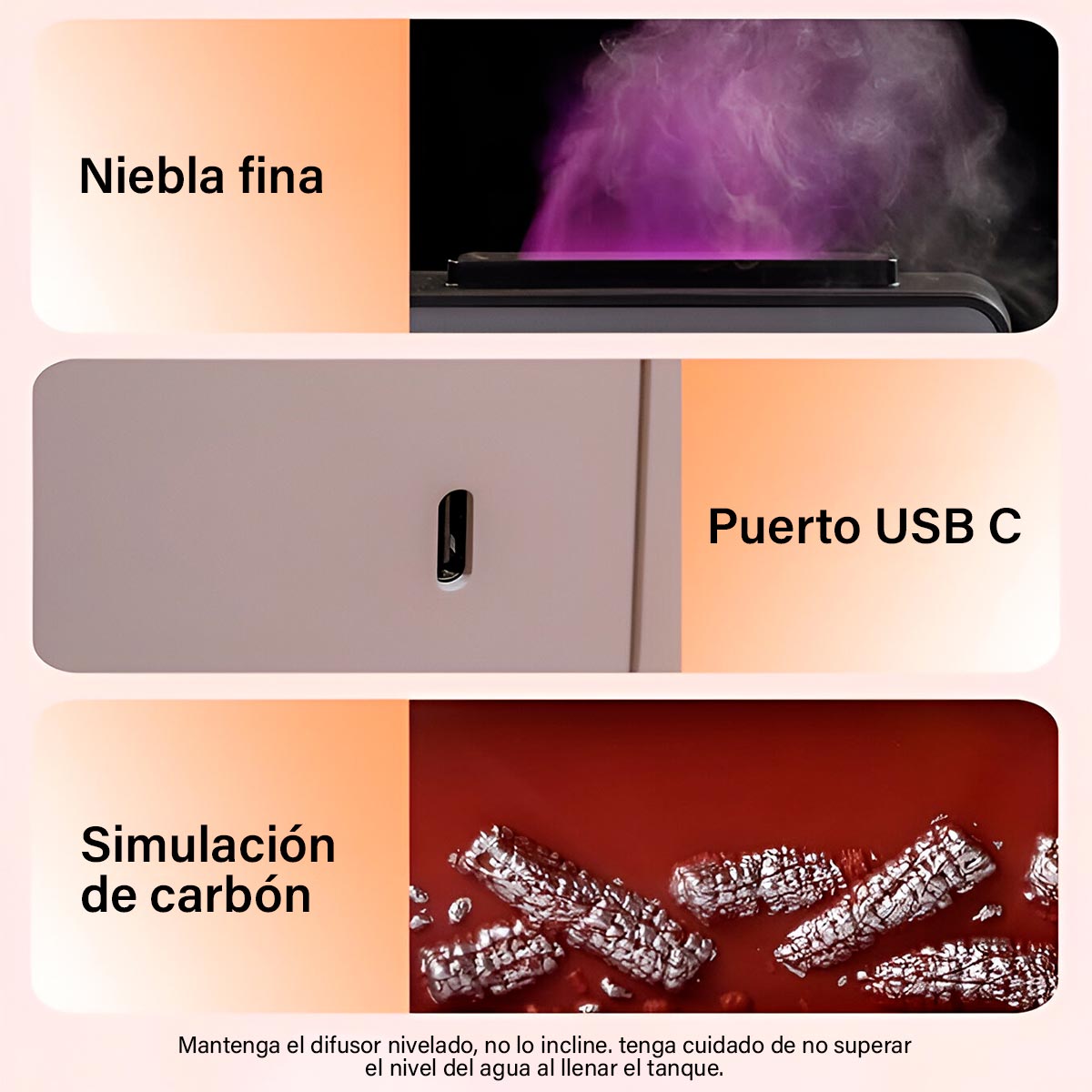 Humidificador Chimenea Led